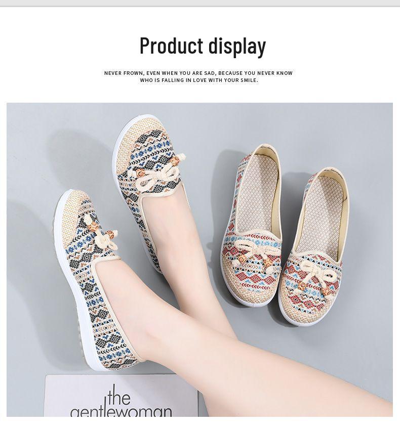 Spring-Autumn Women's Breathable Lightweight Low-Cut Non-Slip Flat Shoes for Middle-Aged & Elderly