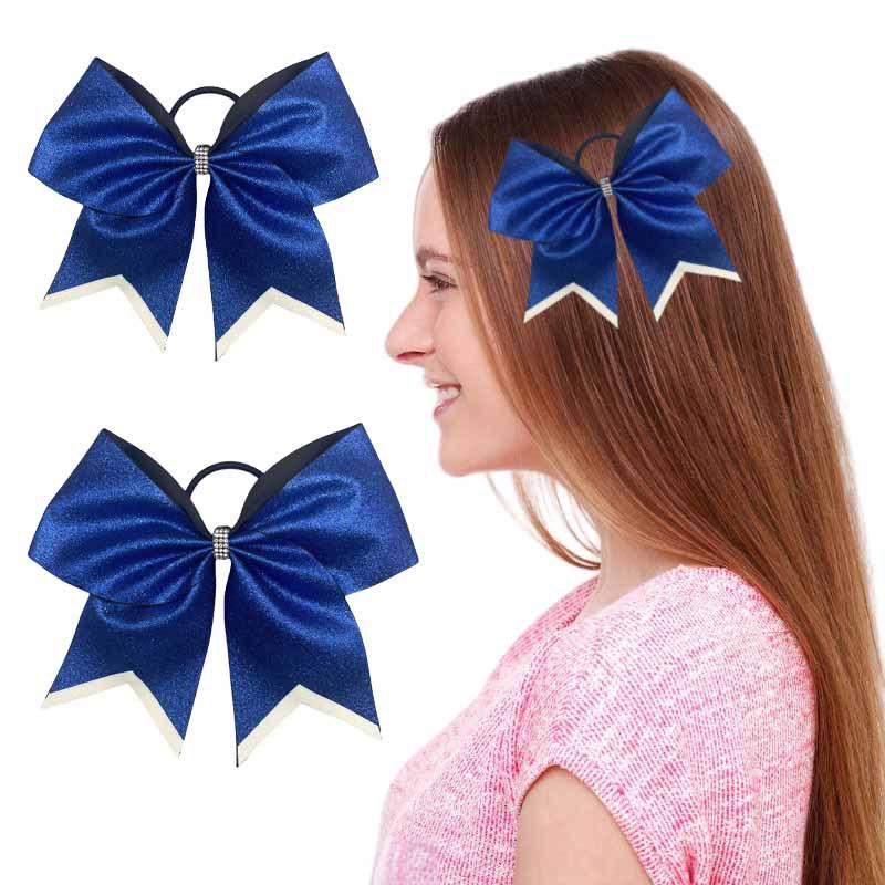 European & American Style Glitter Blue Bow Hair Tie for Girls