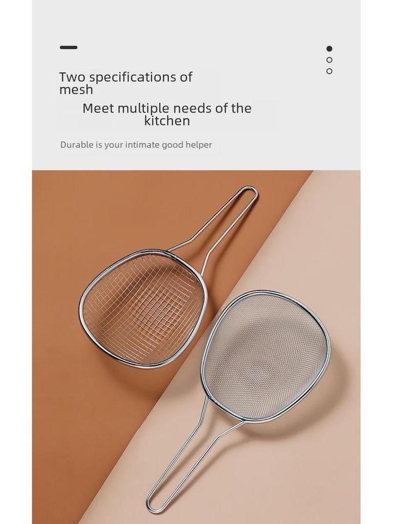Large Japanese Stainless Steel Mesh Colander Spoon for Noodles, Dumplings, and Hot Pot