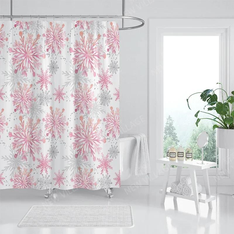 Household Waterproof Fabric Home Shower Curtain Accessories 90x180 Shower Curtain 240 * 200 Christmas Peripheral Shower Curtain