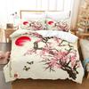 Jarní květinová série Vzor květu švestky Povlak na přikrývku Ložní prádlo 3D digitální tisk Povlak na peřinu Povlak na polštář Ložnice (Třídílná sada) Soubor