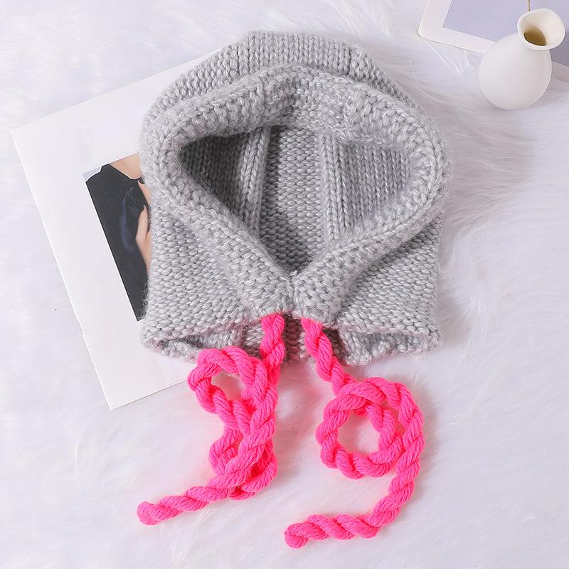 Autumn and winter warm balaclava hat autumn and winter knitted hat fashion warm neck cover head bag neck hat women