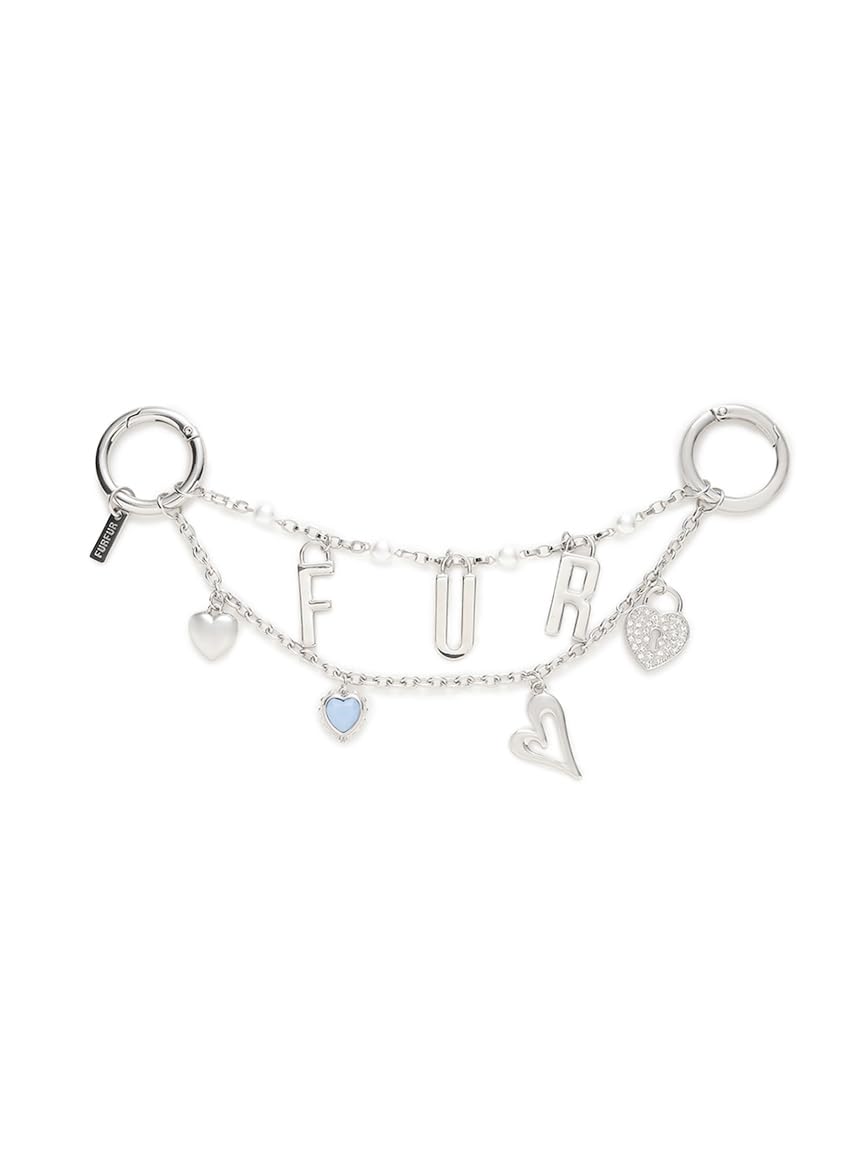 Furfur Logo Heart Bag Charm RWGG261540 SLV Free Size Women s