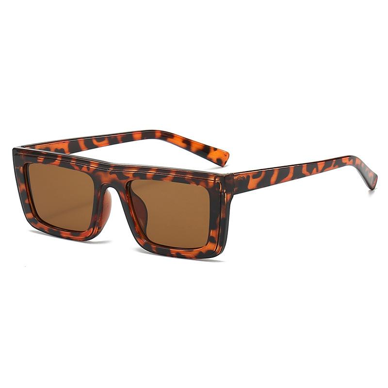 Flat nose bridge square frame simple sunglasses atmospheric retro low-key business advanced sunglasses photo shade sunglasses