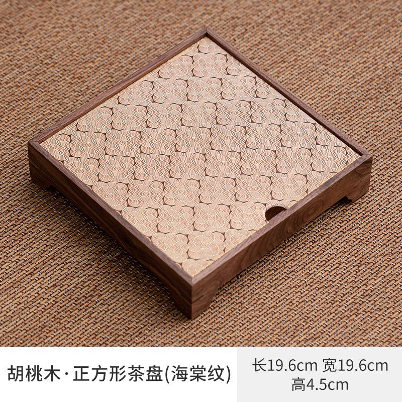 

Walnut Glass Tea Tray Vintage Japanese Cuisine Table Coffee Storage Board Teapot Holder Dishes For Serving Teaset Accessories