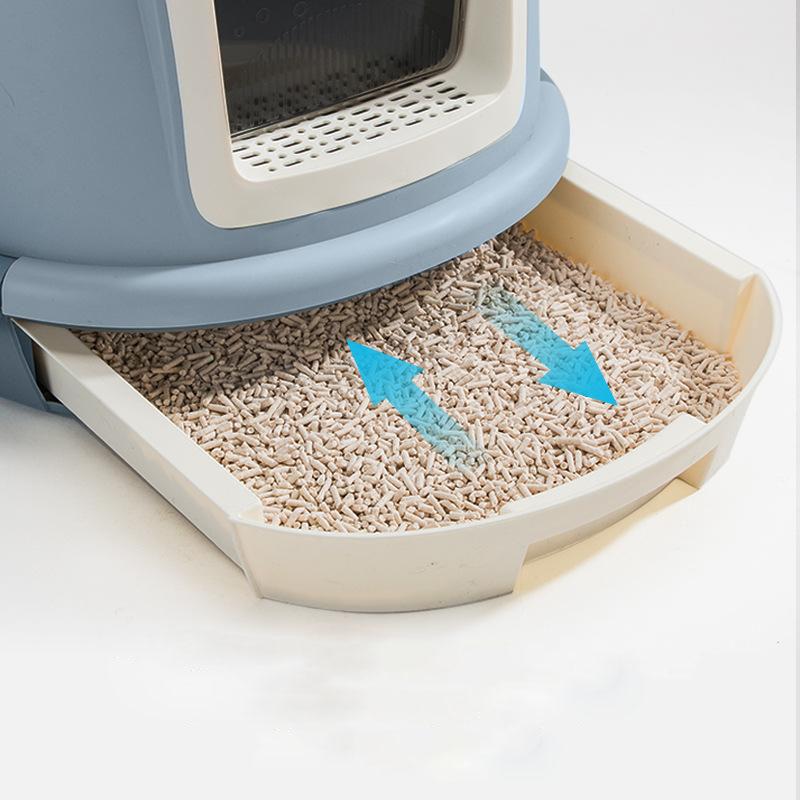 Cheap Cat Litter Box Fully Enclosed Drawer Type Toilet Extra Large Poop Potty Antisplashing Cat