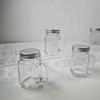 120ml Silver Glass Jar Cup with Handle Lid, Coffee Juice Food Storage Container