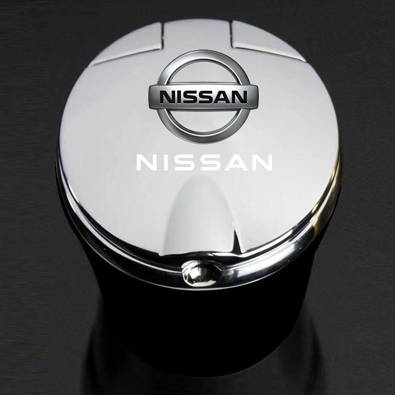 Car Ashtray with Cover LED Light Automotive Ashtray For Nissan Qashqai Sylphy Tiida Altima Teana X-Trail Leaf Juke Accessories