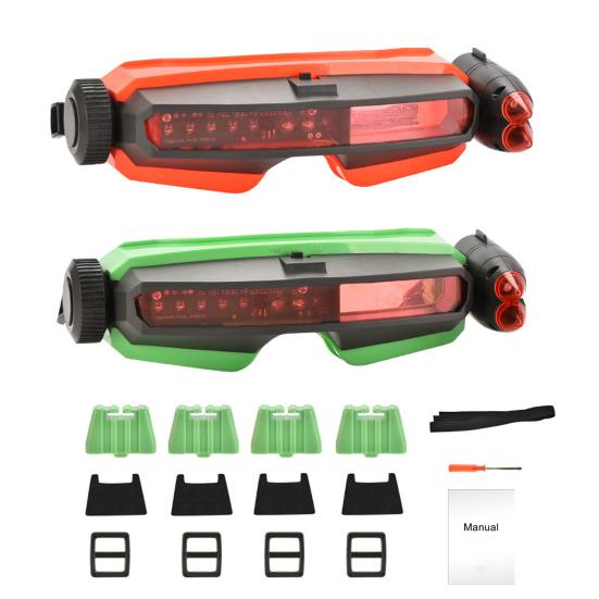Interactive Battle Goggles Dual Shoots Game with Sound Effects & LED Hit Alerts Exercise Hand-eye Coordination Toy for Kids Adults