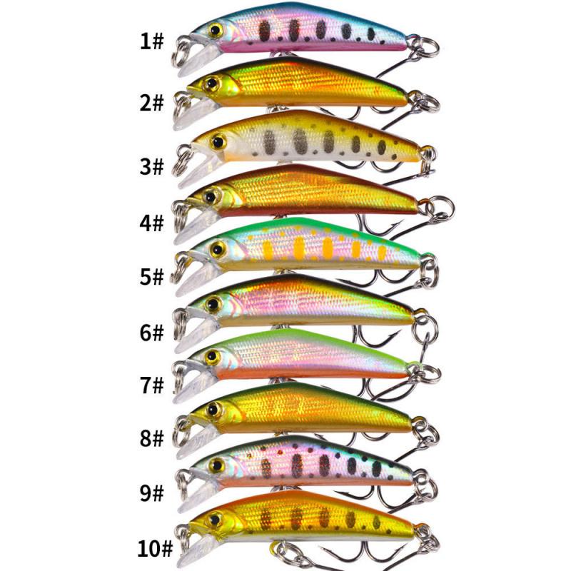 10Pieces 4.3cmSinking Lure 1.6gSingle hook lure Japanese-style Mino Special micro-fish bait for the mandarin fish