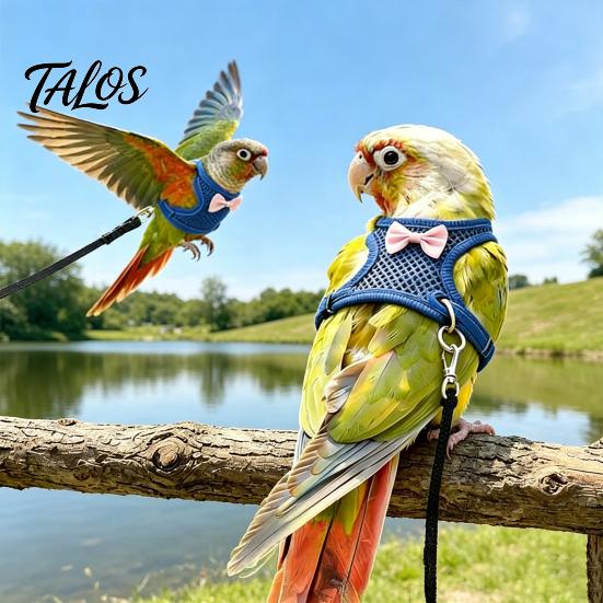 Breathable Parrot Walking Vest Bird Harness And 2m Leash, Vest, Mesh Flight Durable Carrier Suit, Escape Resistant Chest Wrap for Cockatiels