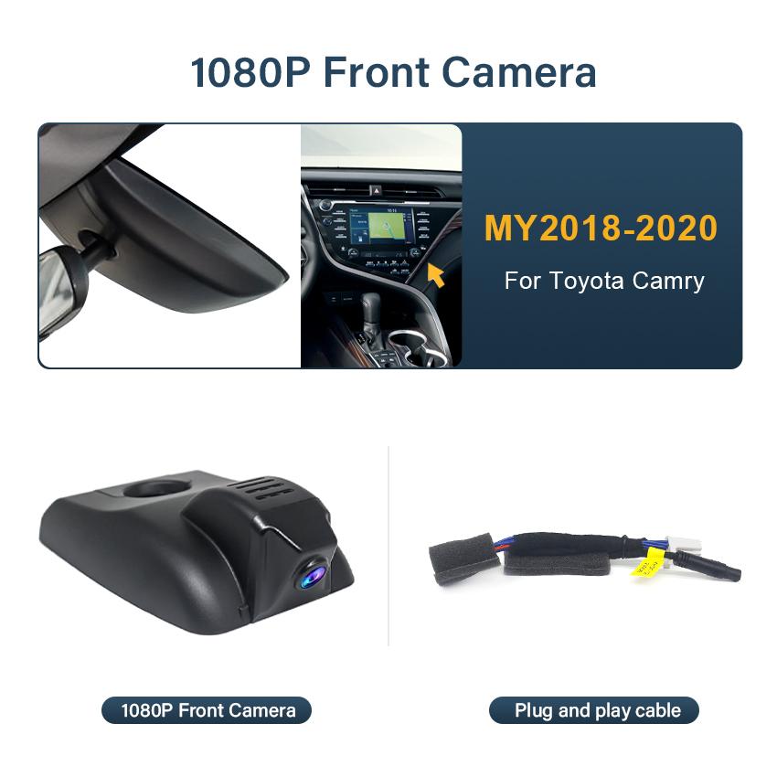 

Автомобильный видеорегистратор Dash Cam для Toyota Camry 8-го поколения (XV70) 2025 2025 2025 2025 2020 2019 2018, Plug and Play 4K UHD видеорегистратор No TF Card
