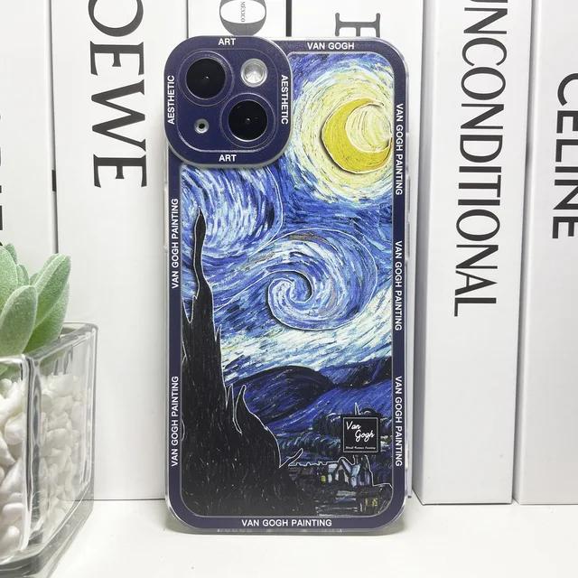Van Gogh Suowers The Starry Night Art Aesthetic Phone Case For iPhone 15 14 13 12 11 Pro Max Mini XS X XR SE 8 Plus Cover
