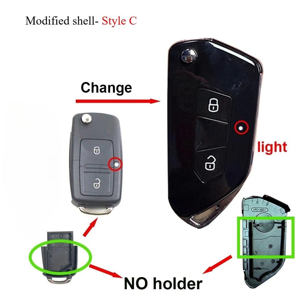 Upgrade Car Key Fob Case Shell Housing For Skoda Seat B5 Mk6 Caddy Tiguan Octavia For Volkswagen Jetta Golf Polo Passat Beetle