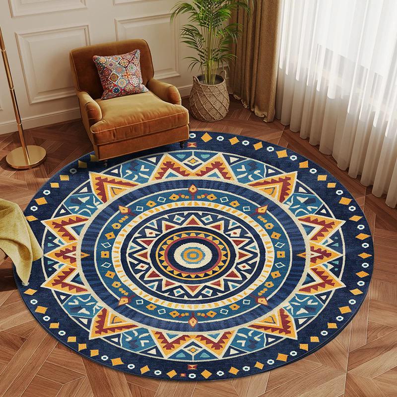 New Persian Round Carpet Living Room Bohemian Home Bedroom Resistant Dirt Rug Decor Bathroom Lounge Entrance Door Mat Non-slip