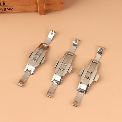 1Pc Stainless Steel Butterfly Deployment Buckle Polished Button Watch Band 15/17/19/21/23/25Mm Watchbands Clasp Accessories