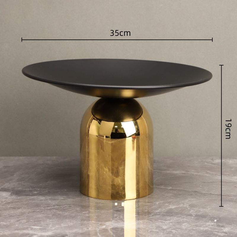 Golden Tray Desktop Storage Container Metal Mushroom Fruit Plate Tabletop Decorative Figurines Home Decoration Accessories