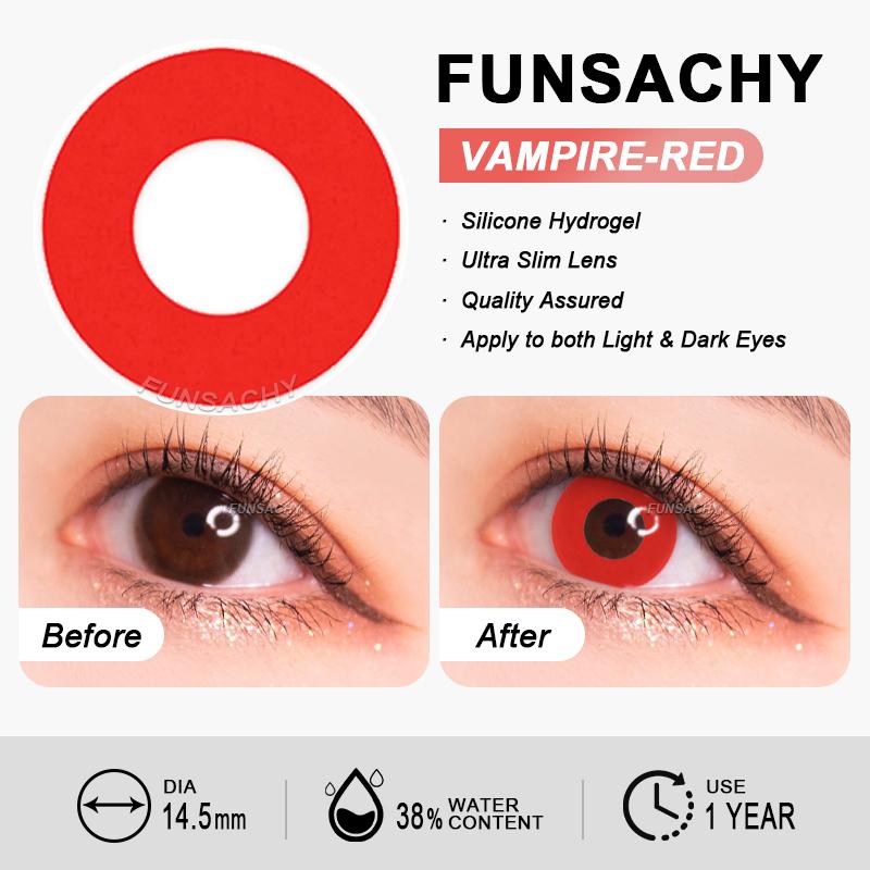 FUNSACHY 1pair Halloween Colorful Contact Lenses Anime Cosplay Eye Contacts Multicolored Lenses Black Lenses Dragon Lens Yearly
