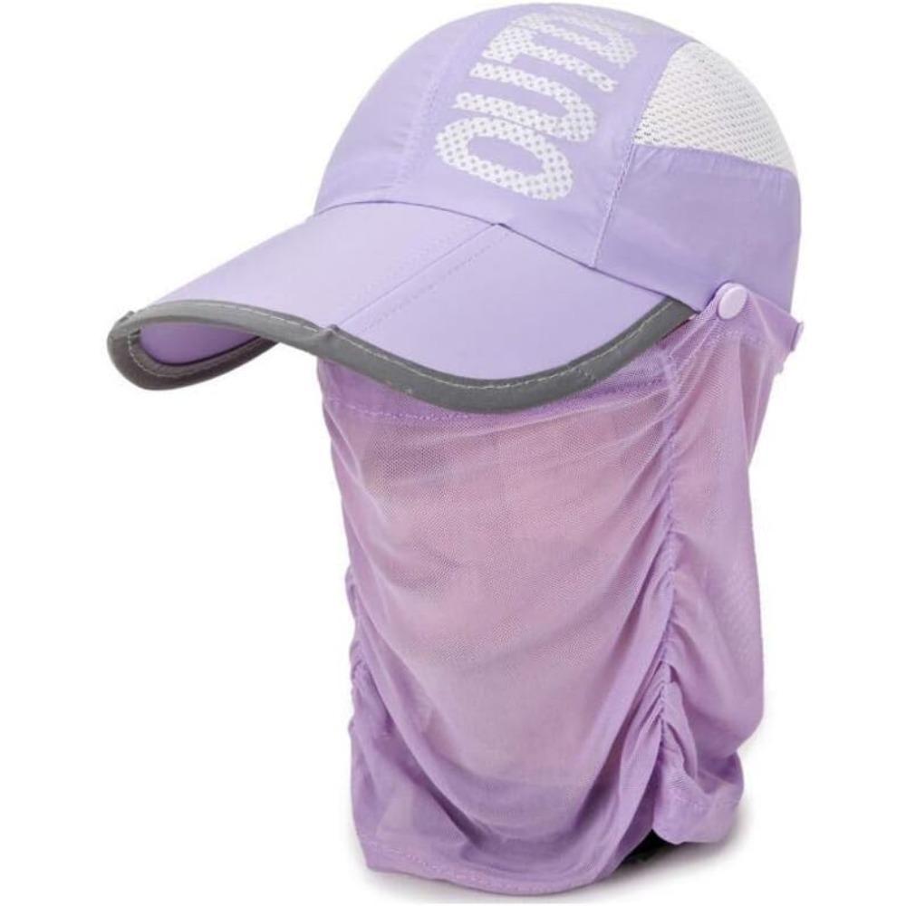 Men Women Detachable Sun Baseball Cap Removable Neck Shade Hat Outdoor Fishing