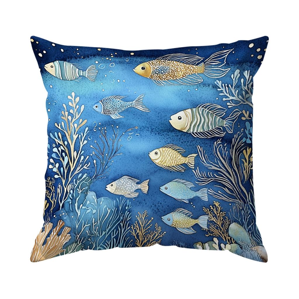 4pcs setblue and white waves Cushions Pillowcase Polyester Cushion Cover Throw Pillow Pillowcover Home Car Sofa Decor