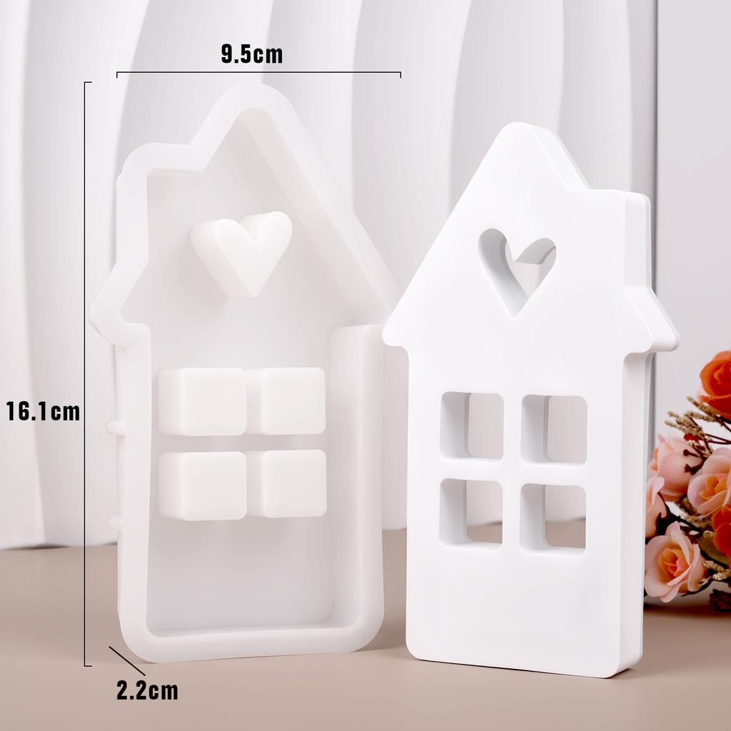 Star Heart House Silicone Molds Light Heart Houses Concrete Moulds Casting Molds Home Decoration Resin Candle Casting Mould