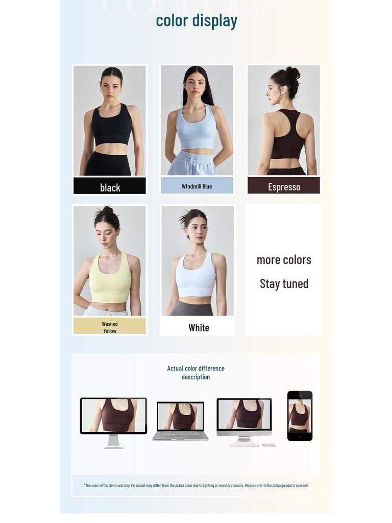 Women's Summer Slimming Racerback Yoga Bra with Chest Pads - Beautiful Back Design