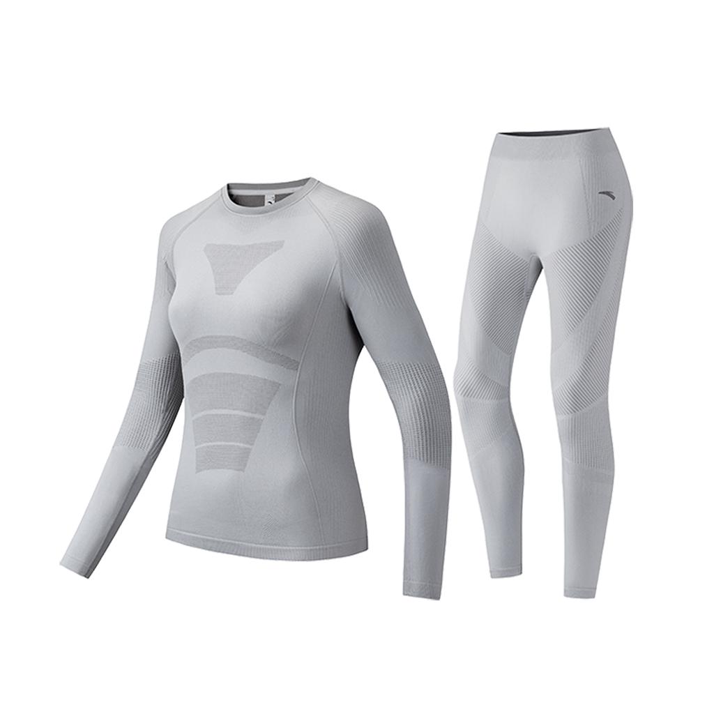 Anta Antibacterial Warm Womens Outdoor Skiing Climbing Sweat-Wicking Breathable Compression Set Women activewear 962546202-1