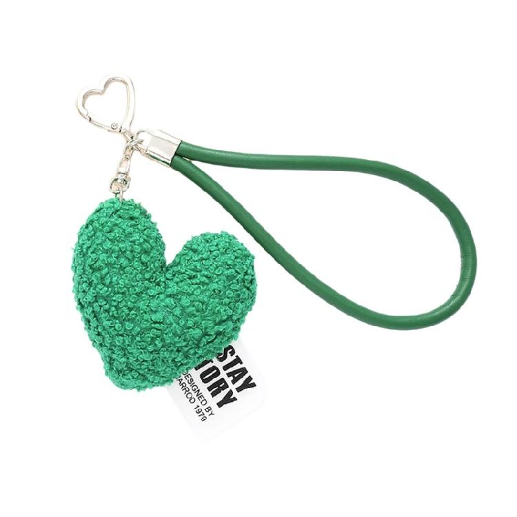 Sweet Plush Love Heart Pendant Wristlet Keychain Bag Charm Keyring Pendant Lanyard for Backpack Coin Purse Decoration
