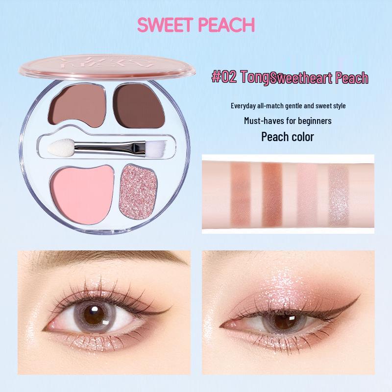 

Liang Ni Shi Four-Color Under-Eye Shadow Palette: Matte, Low-Saturation, Long-Lasting Eyeshadow, Easy to Apply.