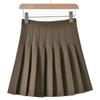 Women's High-Waist A-Line Pleated Skirt - Solid Color, JK Style, Slim Fit, for Spring/Summer/Autumn 2024, Small Size