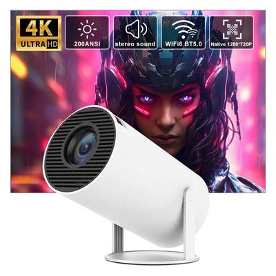 Taşınabilir Projektör HY300 4K Kod Çözme Android 11 5G WiFi 6 200 ANSI Allwinner H713 BT5.0 1080P 720P Ev Sineması Açık Projektör