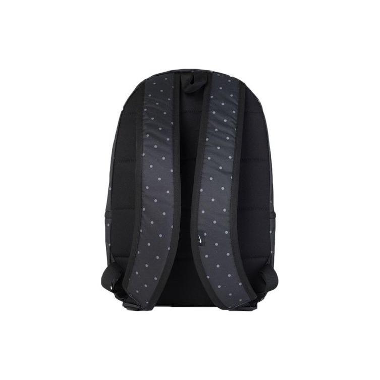 Nike Heritage Sports Trend Polka Dot Pattern Print Polyester Backpack Unisex Backpacks Black Gray BA5761-011