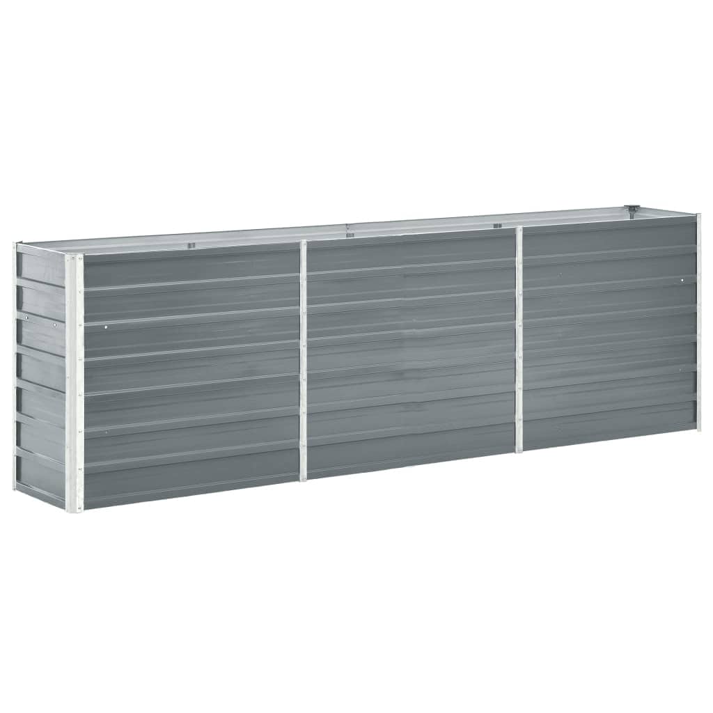 vidaXL Raised Bed Galvanized Steel 240x40x77 Cm Grey