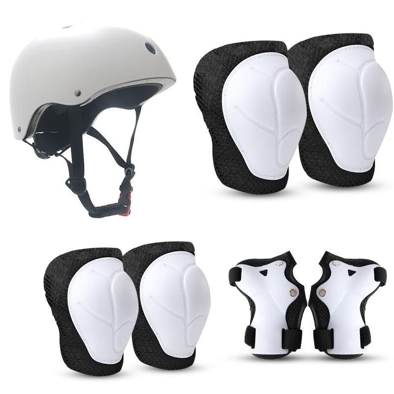 Kids Skateboarding Safety Gear Set With Helmet Knee Elbow Wrist Guards Roller Skating Scooter Cycling Outdoor Sports