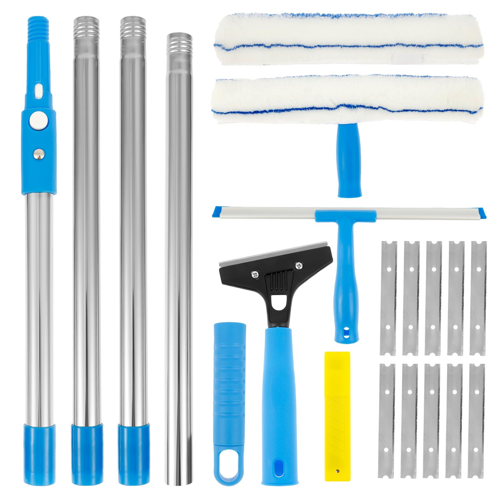 

Extended Window Cleaner Kit Glass Squeegee Flooring Duster Cleaner Mop Household Window Wiper Washing Cleaning Brush Tools синий