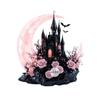 Halloween wreath for front door with lights moon garland with cat wreath decor Halloween decorations for home party window wall indoor outdoor