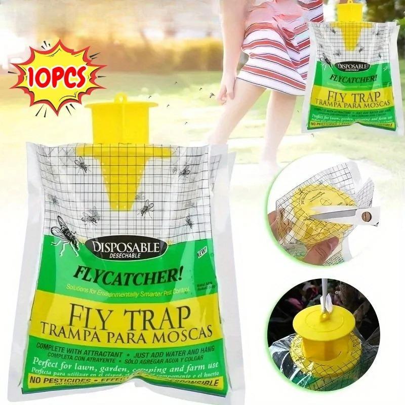 Outdoor Hanging Fly Trap Bags, Baitless Empty Insect Catcher, Mosquito & Wasp Killer Bags for Garden & Patio Pest Control