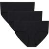 Essentials Striped Comfortable Skin-Friendly Underwear 3-Pack Women Underwear Black 1383910-001