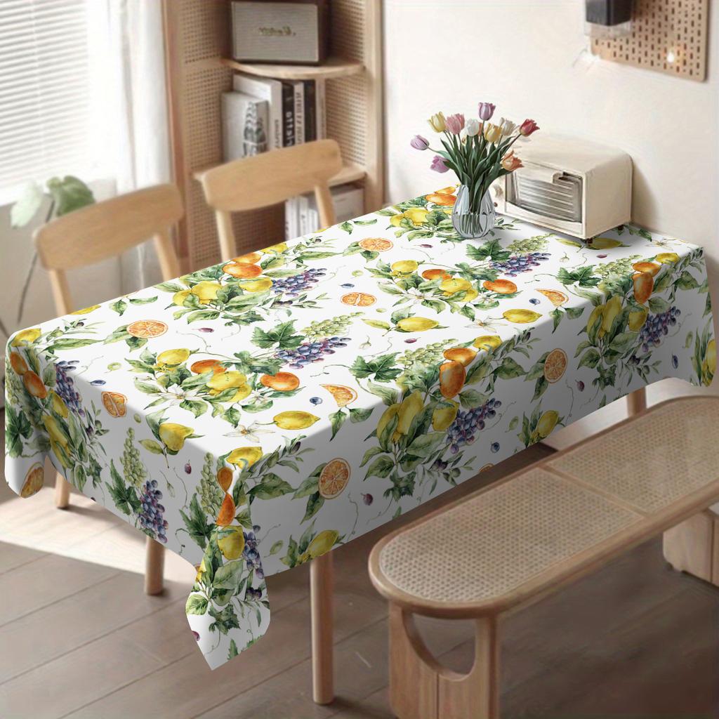 Fun Avocado Pattern Polyester Tablecloth - Decorative Table Cover for Dining Room, Lovely Home Kitchen Table Decoration