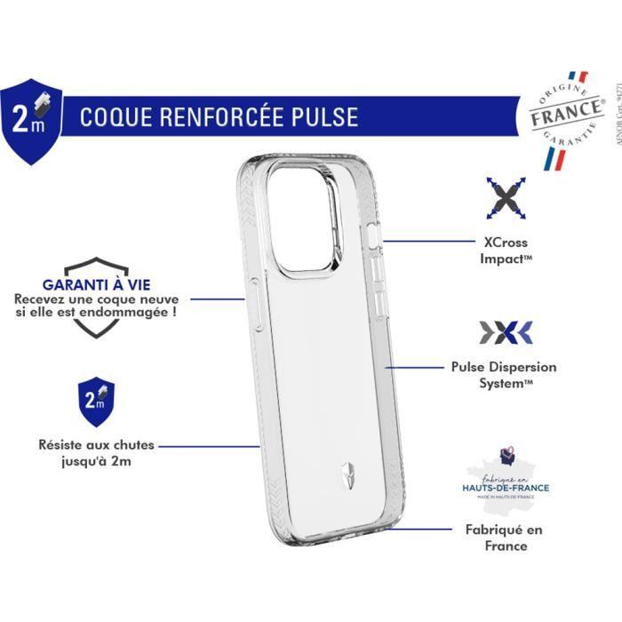 Coque - pulse - iphone 14 pro - renforcée - garantie à vie - transparente