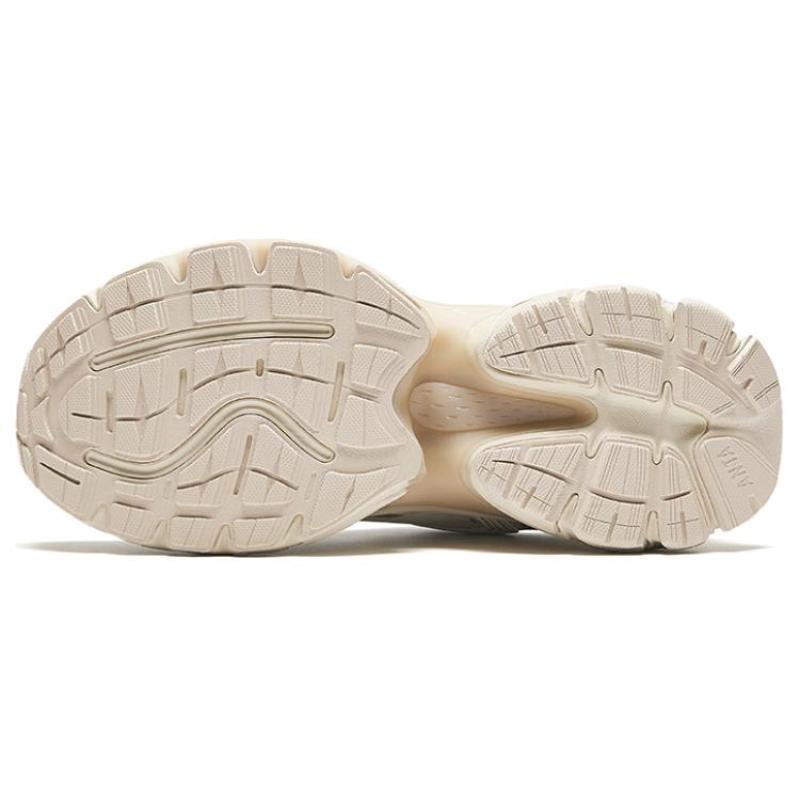 Anta Star Moon Cushioning Slip Resistant Height Increasing Low Top Casual Shoes Women's Ecru Sneakers