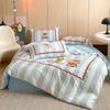 Thickened Milk Fleece Girl Heart Mengmeng Kitten Bed Four-Piece Set Coral Fleece 1.5 Meters