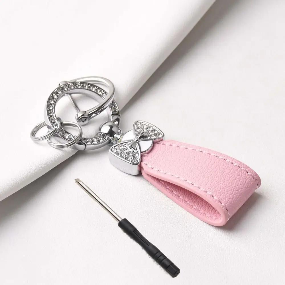 Key Holder Luxury Genuine Leather Keychain Matte Buckle Keys Organizer Car Key Pendant Bag Charms Ladies Bag Fashion Decoration