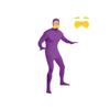 Orange Jumpsuit Costume Yellow Purple Costume Yellow Mustache and Eyebrow for Kid and Adult Halloween Party