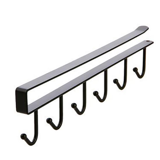 6 крючков держатель для кружки кофейная чашка черно-белые крючки полка многофункциональный кухонный шкаф органайзер для мелочей вешалка для хранения чёрный 977₽