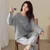 Pure cotton pajamas for women, spring and autumn with pads, long-sleeve minimalist bear high-end loungewear set, 1011 new arrival