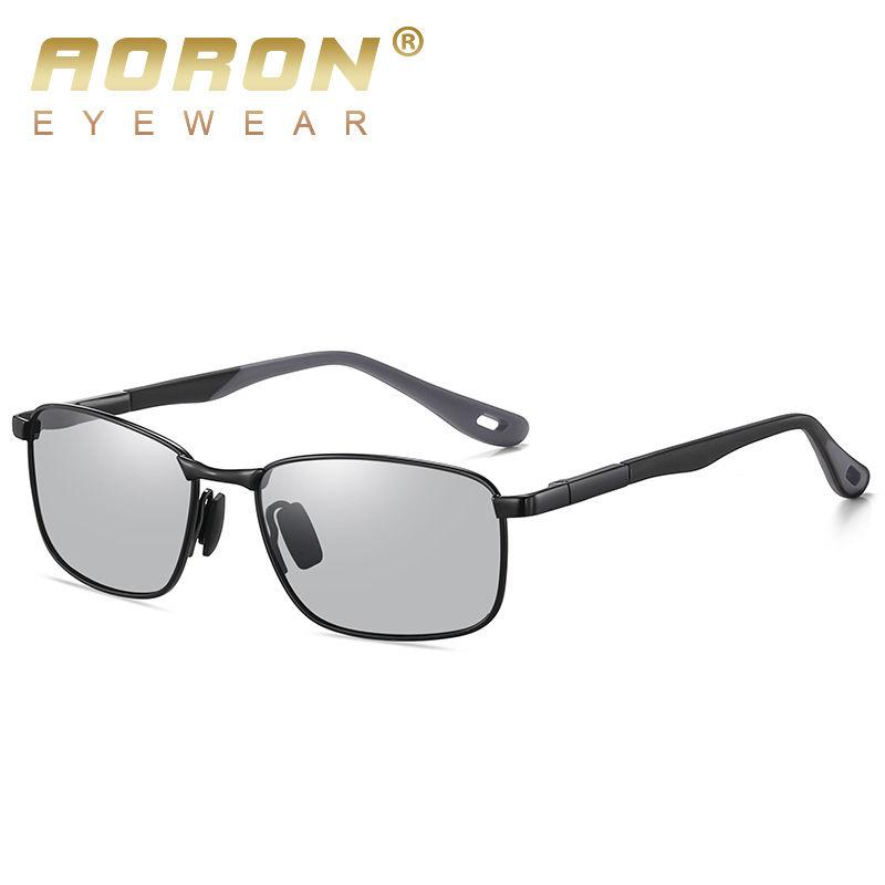 Photochromic Polarized Sunglasses for Men Women Fashion Metal Frame Driving Anti Glare UV400 Glasses GZW
