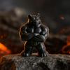 3D Printed Muscle Bear Statue Matte Black Fitness Ornament for Office Bookshelf Gym