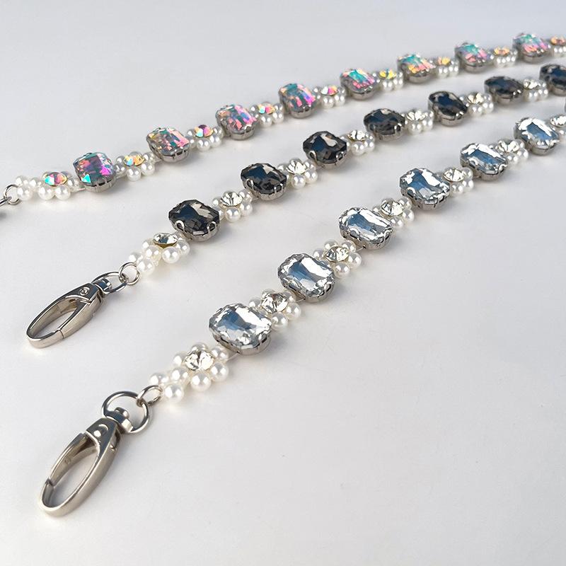 European and American Diamond-inlaid Women's Waist Chain Women's Belt Fashionable Dress Skirt Decorative Rhinestone Pearls