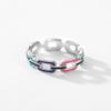 MODIAN 925 Sterling Silver Multicolour Geometric Enamel Finger Ring Fashion Stackable Fine Jewelry For Women Birthday Gift